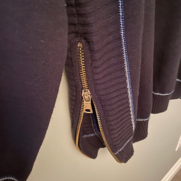 Balmain Navy Sweater with Side Zipper details - Picture 3 of 4